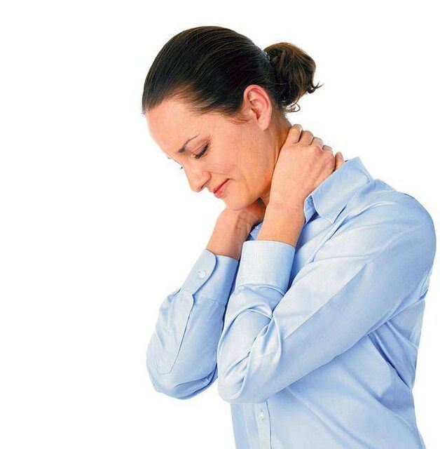 Headache in a woman against the background of thoracic osteochondrosis
