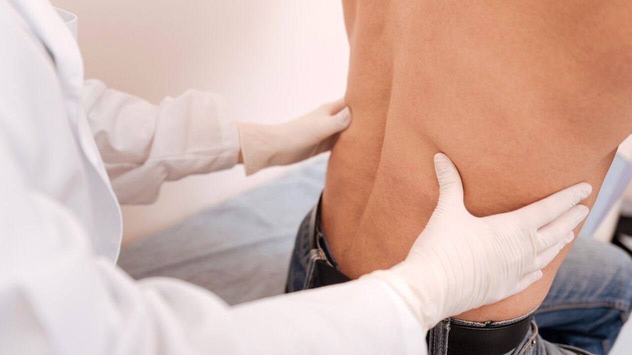 Initial examination of a patient with lower back pain
