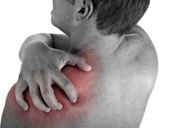 Pain in the shoulder joint due to osteoarthritis